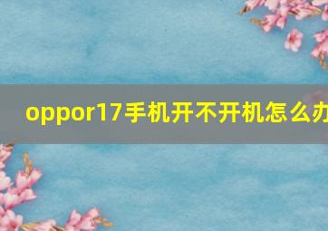 oppor17手机开不开机怎么办