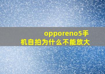 opporeno5手机自拍为什么不能放大