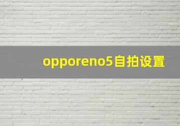 opporeno5自拍设置