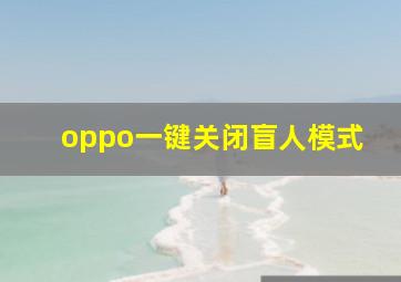 oppo一键关闭盲人模式