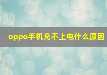 oppo手机充不上电什么原因