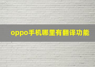 oppo手机哪里有翻译功能