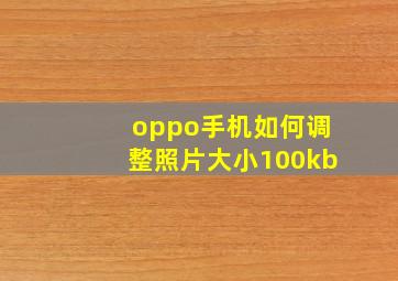 oppo手机如何调整照片大小100kb