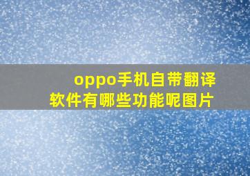 oppo手机自带翻译软件有哪些功能呢图片