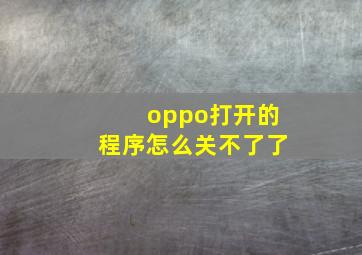 oppo打开的程序怎么关不了了