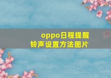 oppo日程提醒铃声设置方法图片