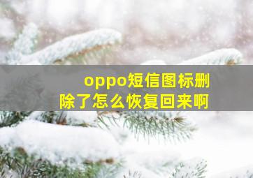 oppo短信图标删除了怎么恢复回来啊