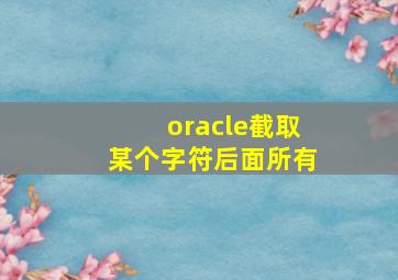 oracle截取某个字符后面所有