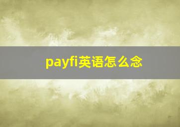 payfi英语怎么念