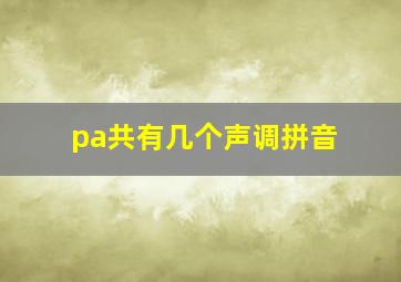 pa共有几个声调拼音