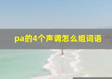 pa的4个声调怎么组词语