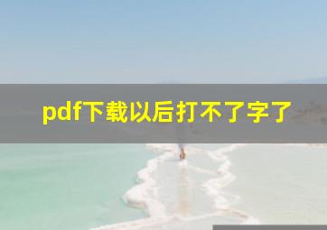 pdf下载以后打不了字了