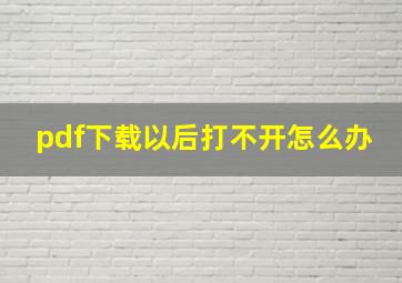 pdf下载以后打不开怎么办