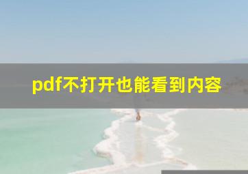 pdf不打开也能看到内容