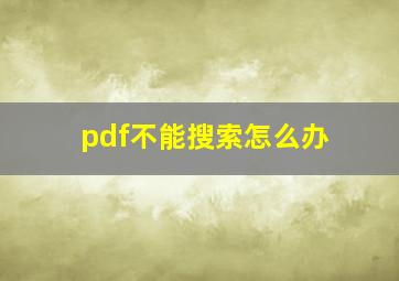 pdf不能搜索怎么办