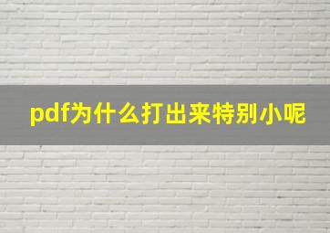 pdf为什么打出来特别小呢