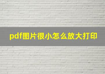 pdf图片很小怎么放大打印