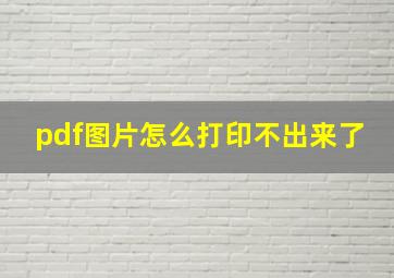 pdf图片怎么打印不出来了