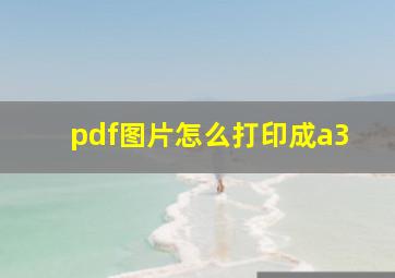 pdf图片怎么打印成a3