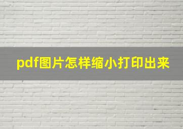 pdf图片怎样缩小打印出来