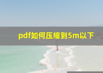 pdf如何压缩到5m以下