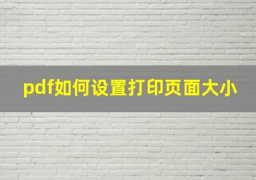 pdf如何设置打印页面大小