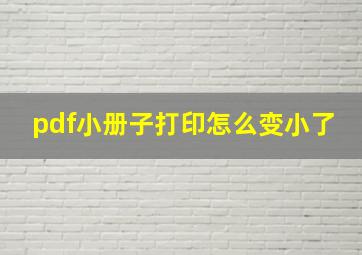 pdf小册子打印怎么变小了