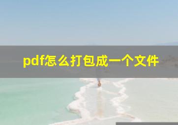 pdf怎么打包成一个文件