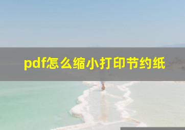 pdf怎么缩小打印节约纸