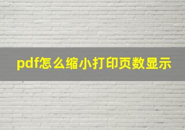 pdf怎么缩小打印页数显示