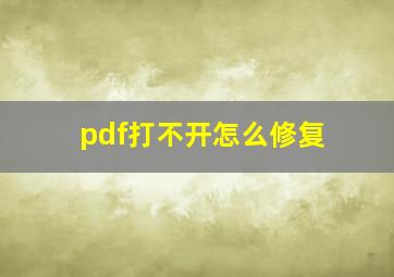 pdf打不开怎么修复