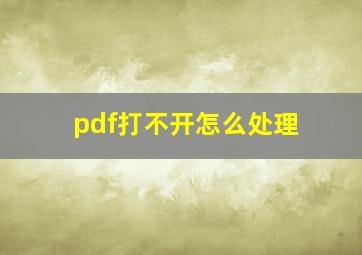 pdf打不开怎么处理