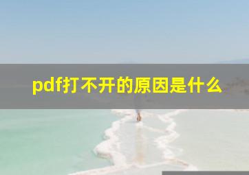 pdf打不开的原因是什么