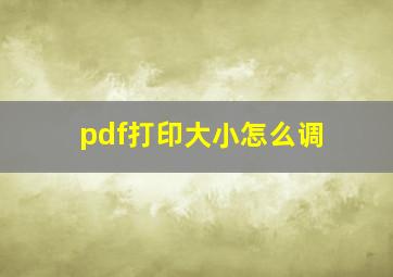 pdf打印大小怎么调