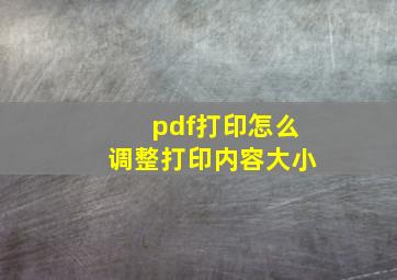 pdf打印怎么调整打印内容大小