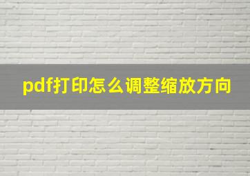 pdf打印怎么调整缩放方向