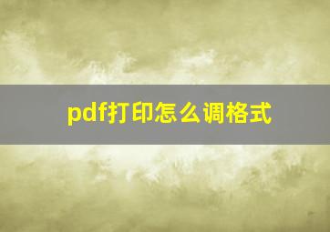 pdf打印怎么调格式