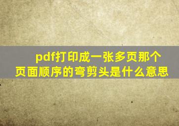 pdf打印成一张多页那个页面顺序的弯剪头是什么意思