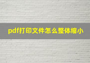 pdf打印文件怎么整体缩小