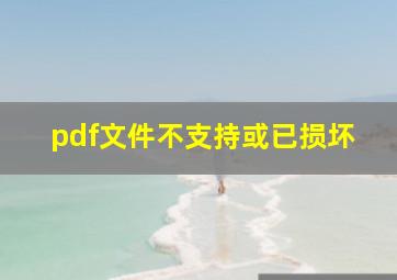 pdf文件不支持或已损坏