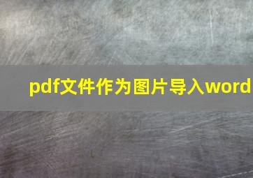 pdf文件作为图片导入word