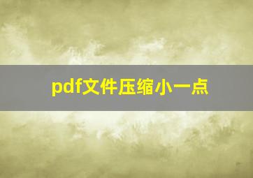 pdf文件压缩小一点