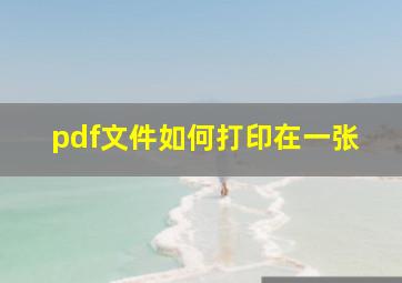 pdf文件如何打印在一张