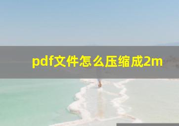 pdf文件怎么压缩成2m