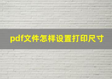 pdf文件怎样设置打印尺寸