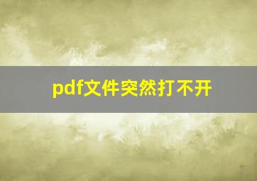 pdf文件突然打不开