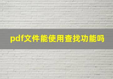 pdf文件能使用查找功能吗