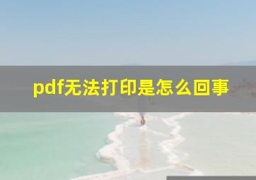 pdf无法打印是怎么回事