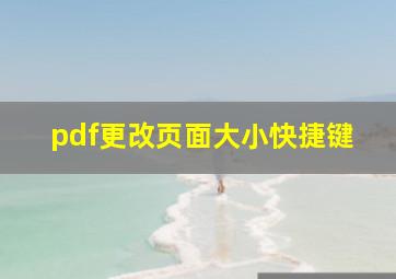 pdf更改页面大小快捷键