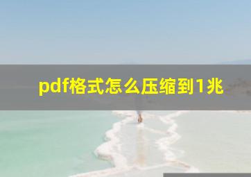 pdf格式怎么压缩到1兆